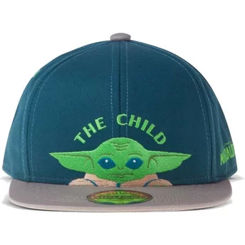 Casquette plate bleue et grise snapback pour enfant Grogu Baby Yoda The Child The Mandalorian Star Wars Difuzed