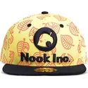 casquette-plate-jaune-et-noire-snapback-leaf-logo-nook-inc-animal-crossing-difuzed