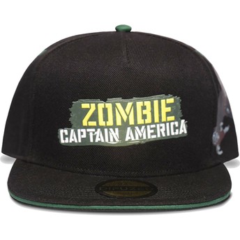 Casquette plate noire snapback Captain America Zombie What If…? Marvel Comics Difuzed