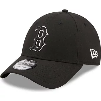 Casquette courbée noire ajustable 9FORTY Black And Silver Boston Red Sox MLB New Era