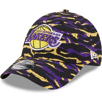 Casquette courbée camouflage violette et jaune ajustable 9FORTY All Over Urban Print Los Angeles Lakers NBA New Era