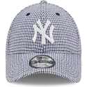 casquette-courbee-bleue-ajustable-9forty-houndstooth-new-york-yankees-mlb-new-era