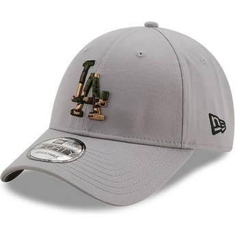 Casquette courbée grise ajustable 9FORTY Camo Infill Los Angeles Dodgers MLB New Era