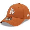 casquette-courbee-marron-ajustable-9forty-league-essential-los-angeles-dodgers-mlb-new-era