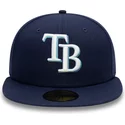 casquette-plate-bleue-marine-ajustee-59fifty-ac-perf-tampa-bay-rays-mlb-new-era