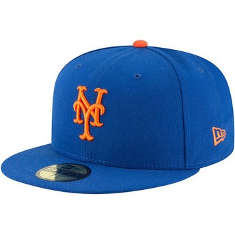Casquette plate bleue ajustée 59FIFTY AC Perf New York Mets MLB New Era