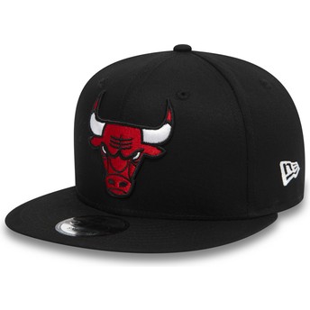 Casquette plate noire snapback 9FIFTY Chicago Bulls NBA New Era