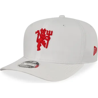 Casquette courbée blanche ajustable avec logo rouge 9FIFTY Manchester United Football Club Premier League New Era