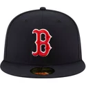 casquette-plate-bleue-marine-ajustee-59fifty-ac-perf-boston-red-sox-mlb-new-era