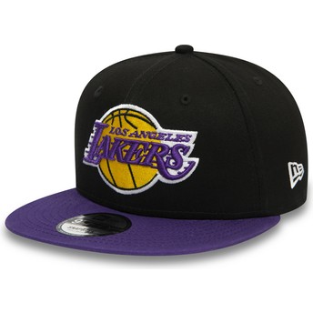 Casquette plate noire et violette snapback 9FIFTY Los Angeles Lakers NBA New Era
