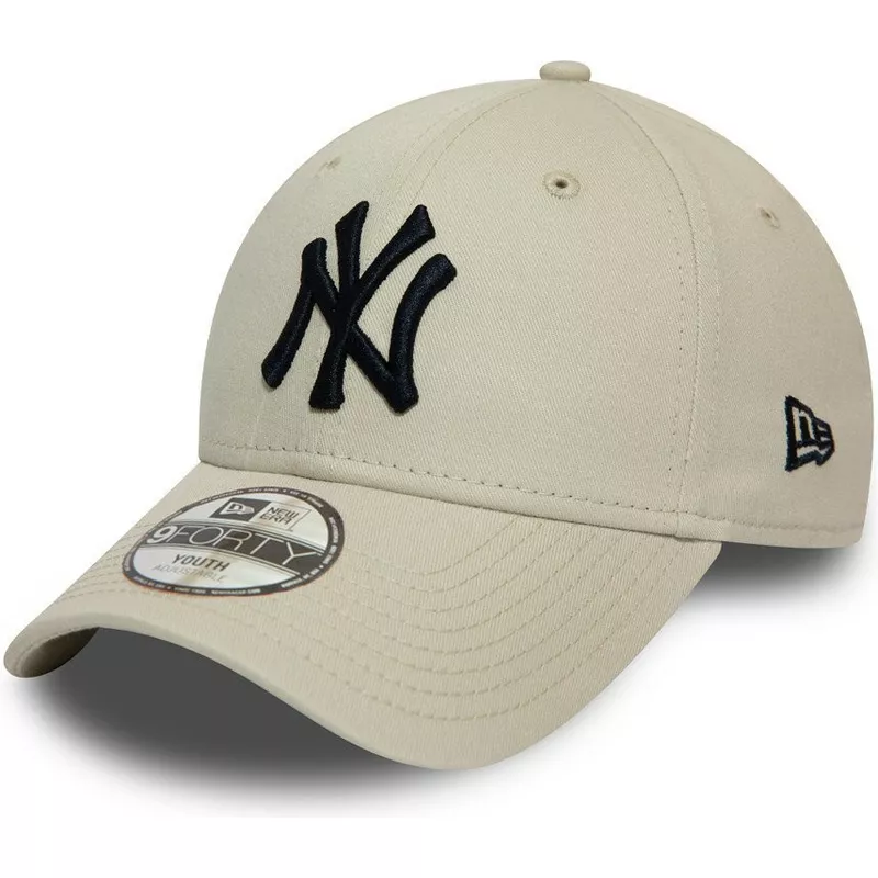 casquette-courbee-beige-ajustable-pour-enfant-9forty-league-essential-new-york-yankees-mlb-new-era