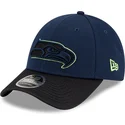 casquette-courbee-bleue-marine-et-noire-snapback-9forty-stretch-snap-sideline-road-seattle-seahawks-nfl-new-era