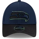 casquette-courbee-bleue-marine-et-noire-snapback-9forty-stretch-snap-sideline-road-seattle-seahawks-nfl-new-era