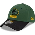 casquette-courbee-verte-et-noire-snapback-9forty-stretch-snap-sideline-road-green-bay-packers-nfl-new-era