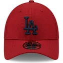 casquette-courbee-rouge-ajustable-avec-logo-bleu-9forty-diamond-era-los-angeles-dodgers-mlb-new-era