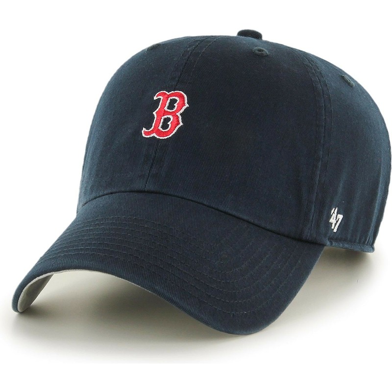 casquette-courbee-bleue-marine-ajustable-clean-up-base-runner-boston-red-sox-mlb-47-brand