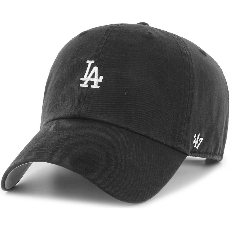 casquette-courbee-noire-ajustable-clean-up-base-runner-los-angeles-dodgers-mlb-47-brand