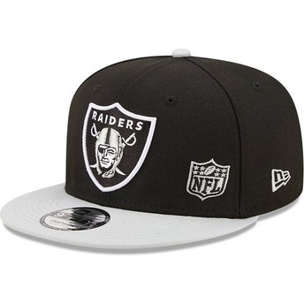 Casquette plate noire et grise snapback 9FIFTY Team Arch Las Vegas Raiders NFL New Era