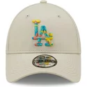 casquette-courbee-grise-ajustable-9forty-camo-infill-los-angeles-dodgers-mlb-new-era