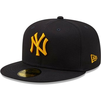 Casquette plate bleue marine ajustée avec logo jaune 59FIFTY League Essential New York Yankees MLB New Era