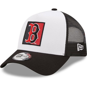 Casquette trucker blanche et noire A Frame Team Patch Boston Red Sox MLB New Era