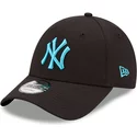 casquette-courbee-noire-ajustable-avec-logo-bleu-9forty-neon-pack-new-york-yankees-mlb-new-era