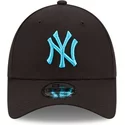 casquette-courbee-noire-ajustable-avec-logo-bleu-9forty-neon-pack-new-york-yankees-mlb-new-era