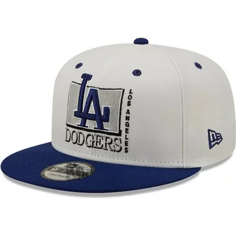 Casquette plate grise et bleue snapback 9FIFTY White Crown Los Angeles Dodgers MLB New Era