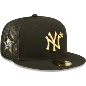 Casquette trucker plate noire ajustée avec logo doré 59FIFTY All Star Game New York Yankees MLB New Era