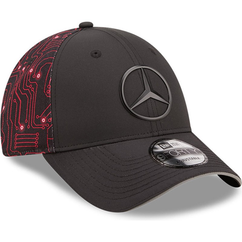 casquette-courbee-noire-et-rouge-ajustable-9forty-esports-grand-prix-mercedes-formula-1-new-era