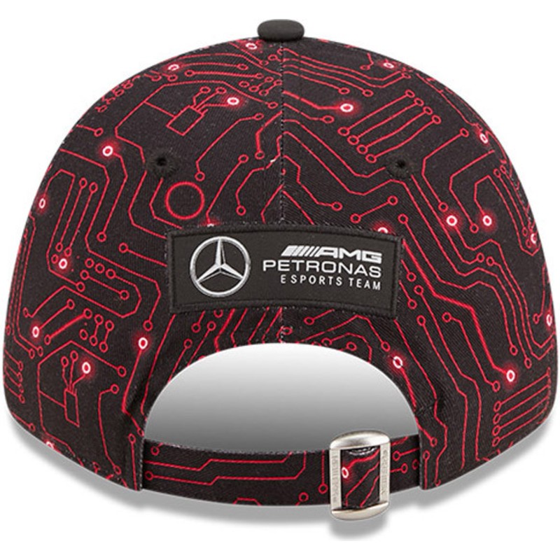 casquette-courbee-noire-et-rouge-ajustable-9forty-esports-grand-prix-mercedes-formula-1-new-era