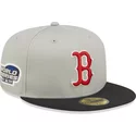 casquette-plate-grise-et-noire-ajustee-59fifty-world-series-boston-red-sox-mlb-new-era