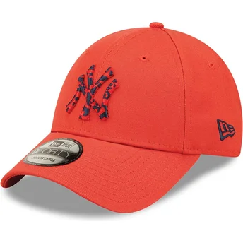 Casquette courbée rouge ajustable avec logo bleu marine 9FORTY Seasonal Infill New York Yankees MLB New Era