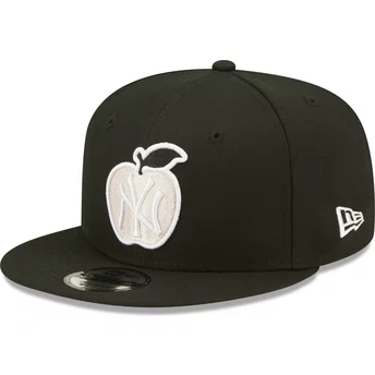 Casquette plate noire snapback 9FIFTY NY Apple New York Yankees MLB New Era