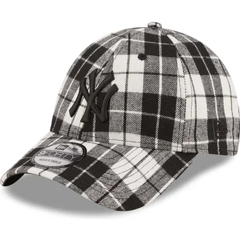 Casquette courbée noire ajustable avec logo noir 9FORTY Plaid New York Yankees MLB New Era