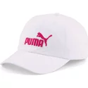 casquette-courbee-blanche-ajustable-avec-logo-rouge-essentials-puma