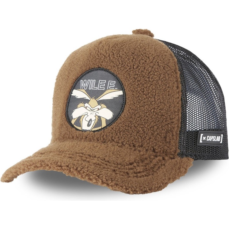 casquette-trucker-marron-peau-mouton-coyote-fur1-coy1-looney-tunes-capslab