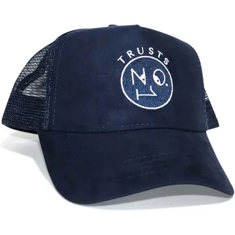 Casquette trucker bleue marine Trusts No.1 Suede Navy White Logo The No.1 Face