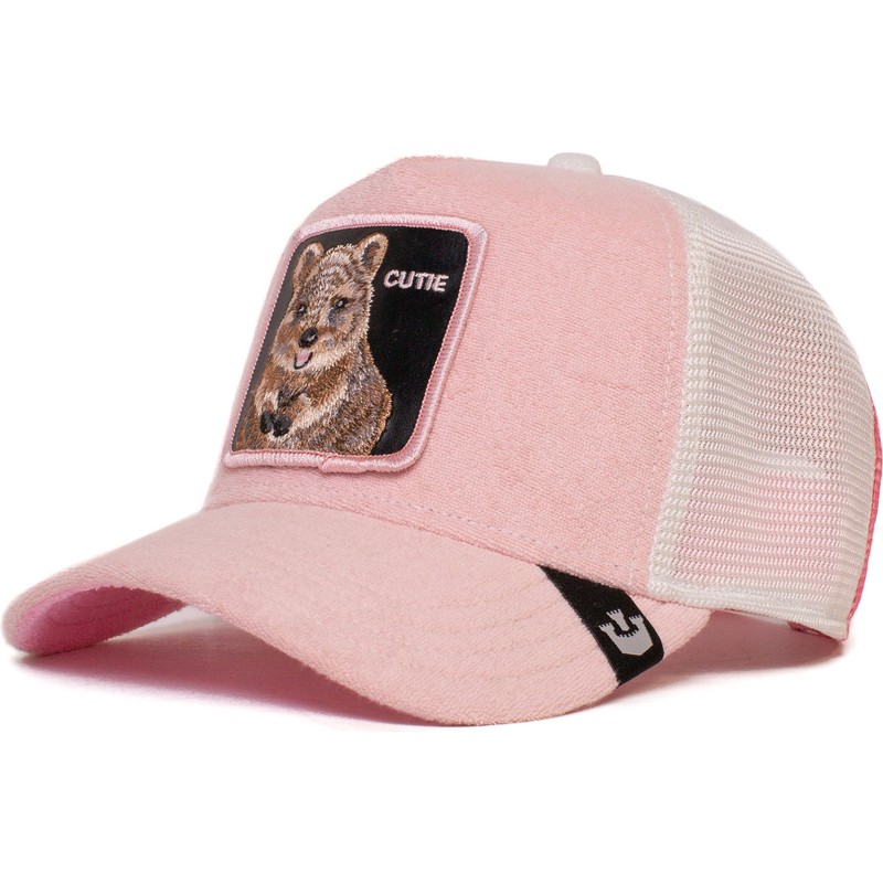 casquette-trucker-rose-quokka-cutie-smile-more-the-farm-goorin-bros