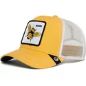 casquette-trucker-jaune-et-blanche-abeille-the-queen-bee-the-farm-goorin-bros