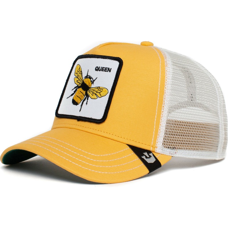 casquette-trucker-jaune-et-blanche-abeille-the-queen-bee-the-farm-goorin-bros