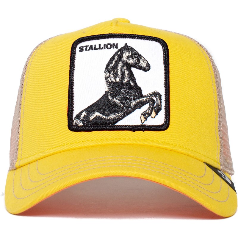 casquette-trucker-jaune-et-blanche-cheval-the-stallion-the-farm-goorin-bros