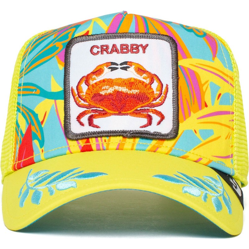 casquette-trucker-jaune-crabe-crabby-totally-clawsome-the-farm-goorin-bros