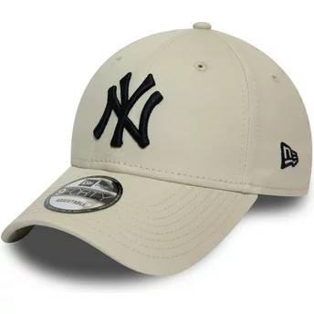 Casquette courbée beige ajustable avec logo noir 9FORTY League Essential New York Yankees MLB New Era