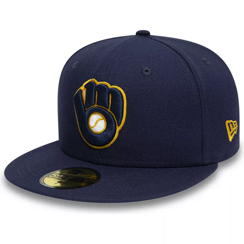 casquette-plate-bleue-marine-ajustee-59fifty-authentic-on-field-milwaukee-brewers-mlb-new-era