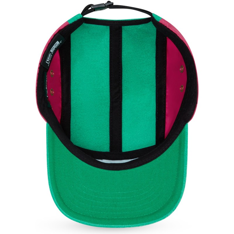 casquette-plate-verte-et-rose-ajustable-camper-polartec-fleece-new-era