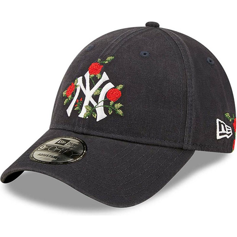 casquette-courbee-bleue-marine-ajustable-9forty-flower-new-york-yankees-mlb-new-era