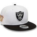 casquette-plate-blanche-et-noire-snapback-9fifty-crown-patches-super-bowl-xv-las-vegas-raiders-nfl-new-era