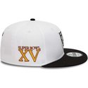 casquette-plate-blanche-et-noire-snapback-9fifty-crown-patches-super-bowl-xv-las-vegas-raiders-nfl-new-era