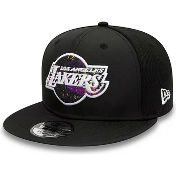 Casquette plate noire snapback 9FIFTY Print Infill Los Angeles Lakers NBA New Era